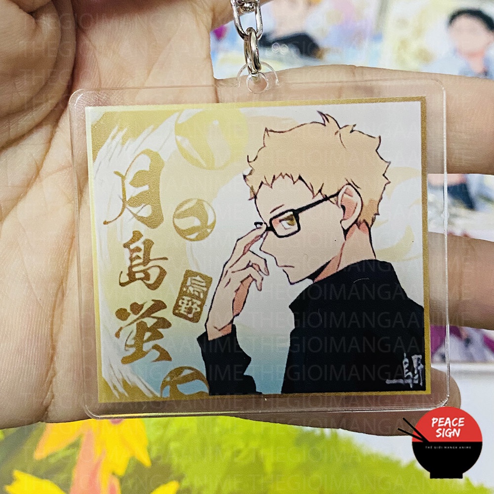 (mica trong acrylic) &lt;br&gt;Móc khóa HAIKYUU! Vua Bóng Chuyền ver CHỮ NHẬT anime chibi xinh xắn