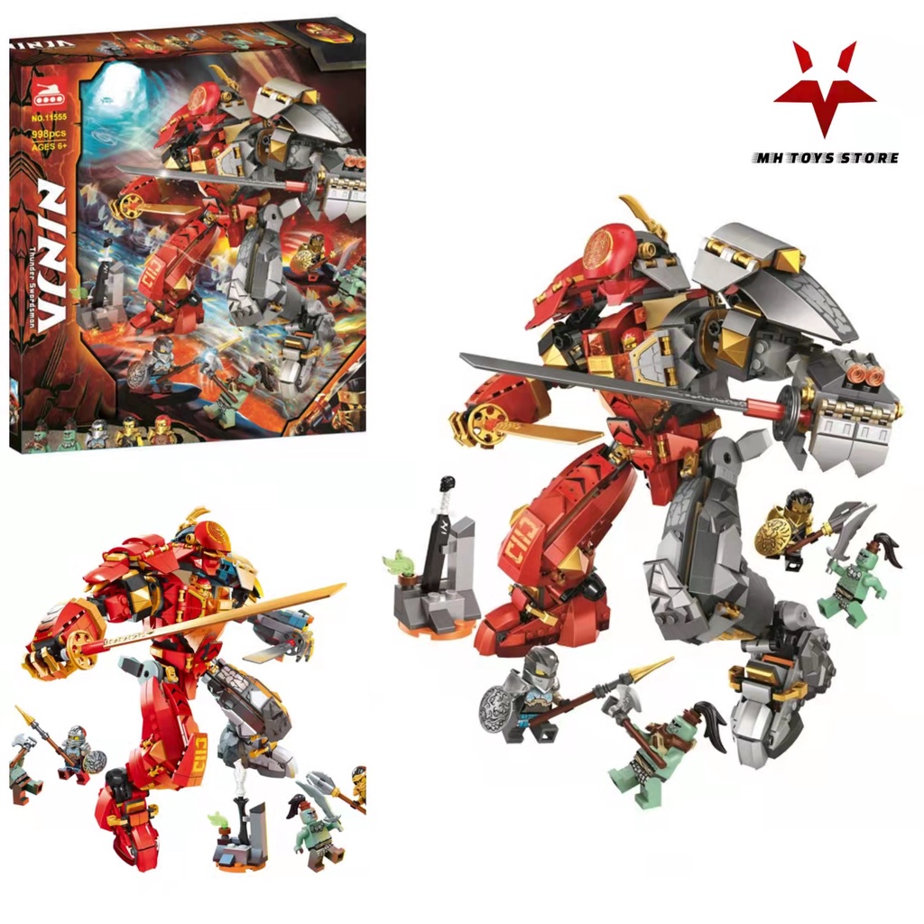 Đồ chơi lego xếp hình lắp ráp bela ninja 11555 - 998 chi tiết - bộ sư tập bộ áo giáp ninija hỏa thạch