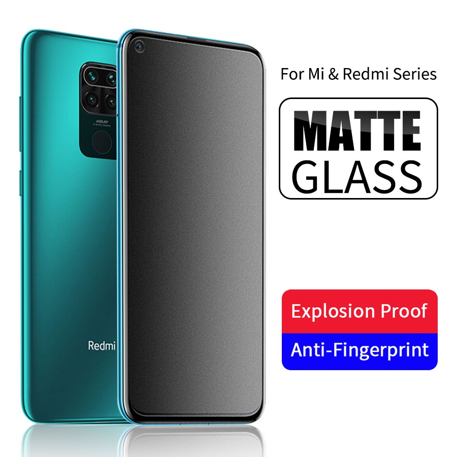 Kính Cường lực AG Chống Bám Vân Tay Full Màn Miếng dán màn hình cho Xiaomi Mi 10t 9t Poco X3 F2 Pro F3 Pocophone F1 Redmi Note 9 8 7 10 Pro 10S 4G 5G