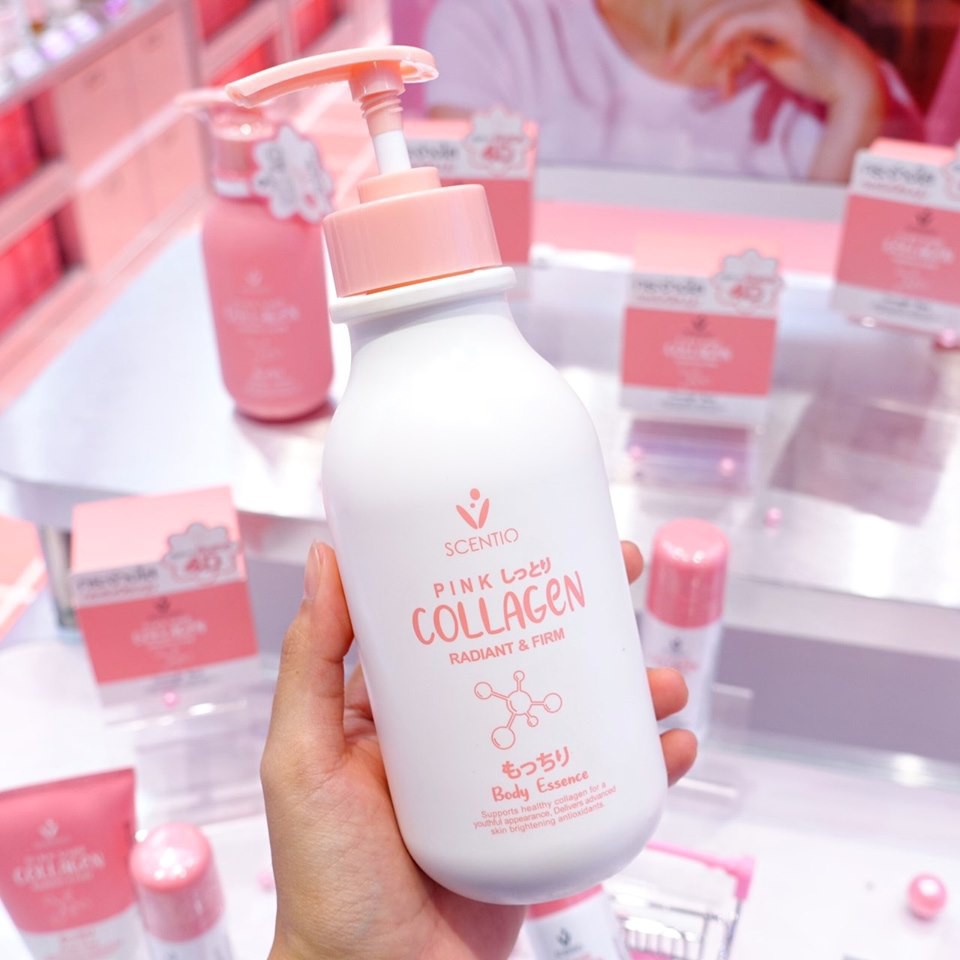 Tinh chất dưỡng trắng và sáng mịn da Beauty Buffet Scentio Pink Collagen Body Essence 350ml