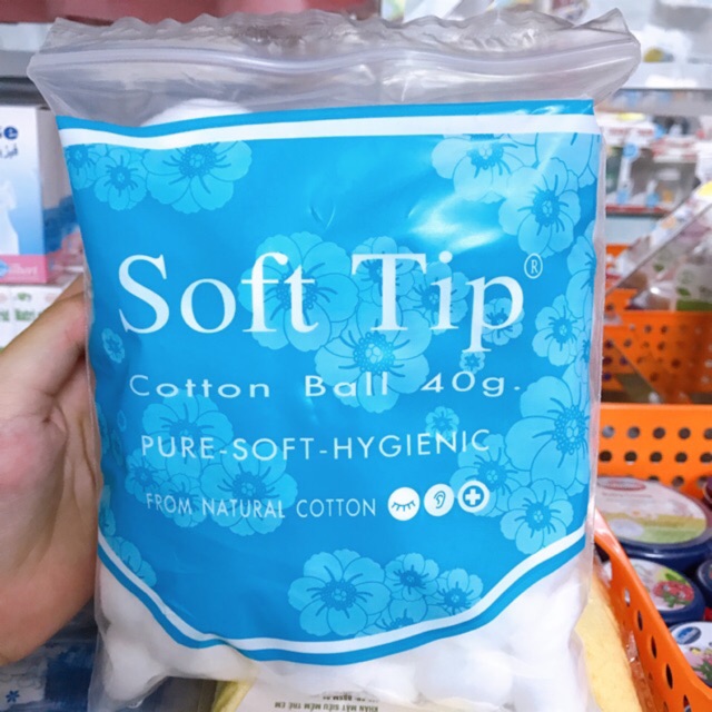 Bông gòn đút tai cho mẹ sau sinh Softtip - Bông viên tròn Soft tip, dùng trong y tế, nút nhét lỗ tai, trang điểm