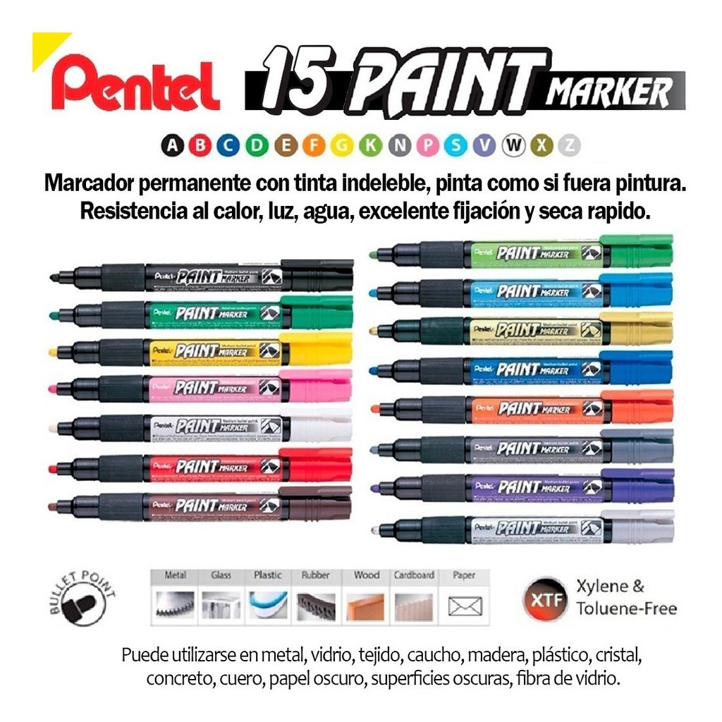 BÚT SƠN PENTEL VIẾT TRÊN LỐP XE, KÍNH, GỖ NÉT 4.0MM