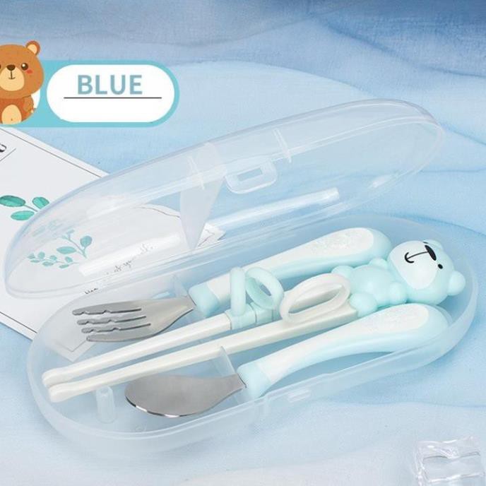 Bộ thìa dĩa đũa tập ăn hình gấu cho bé