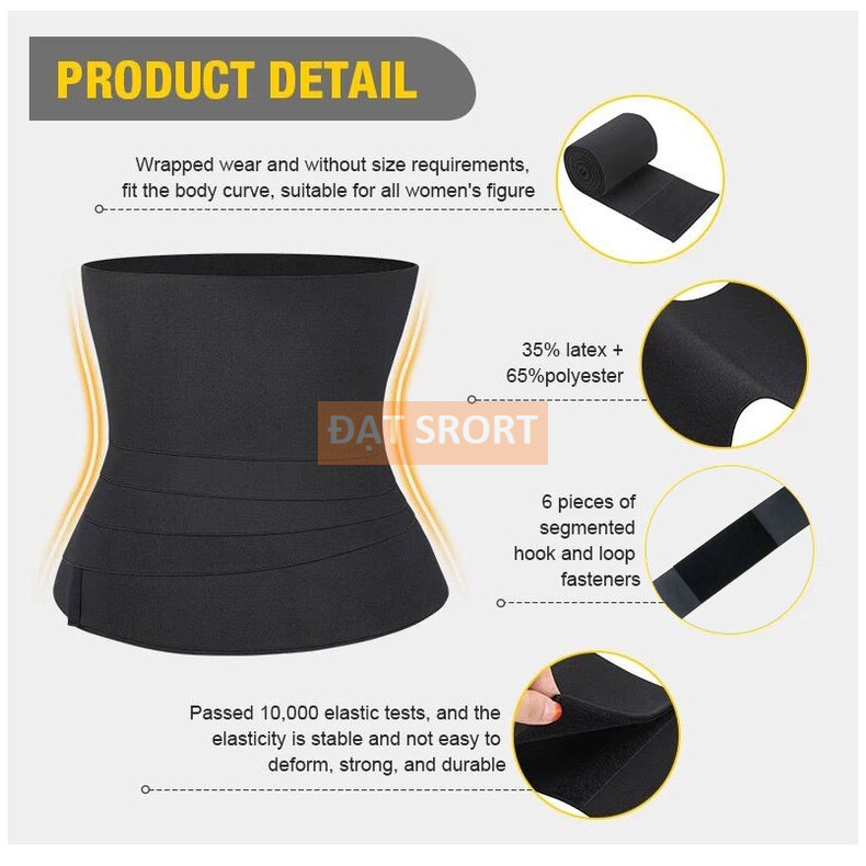 Dây Quấn Nịt Bụng Giúp Định Hình Khuôn Bụng Giảm Mỡ , Giảm Eo Hiệu Quả