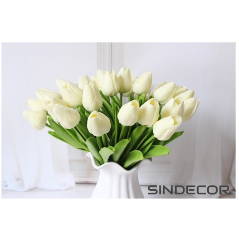 Hoa tulip giả PU cao cấp nhiều màu sắc decor trang trí nhà cửa Sindecor