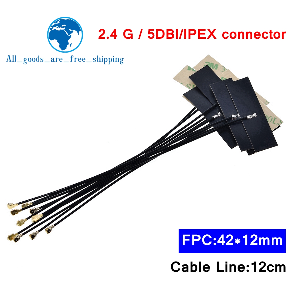 10PCS 2.4Ghz WIFI Internal Antenna FPC 5dBi IPX IPEX Connector Omni Antenna IEEE 802.11 b/g/n WLAN System