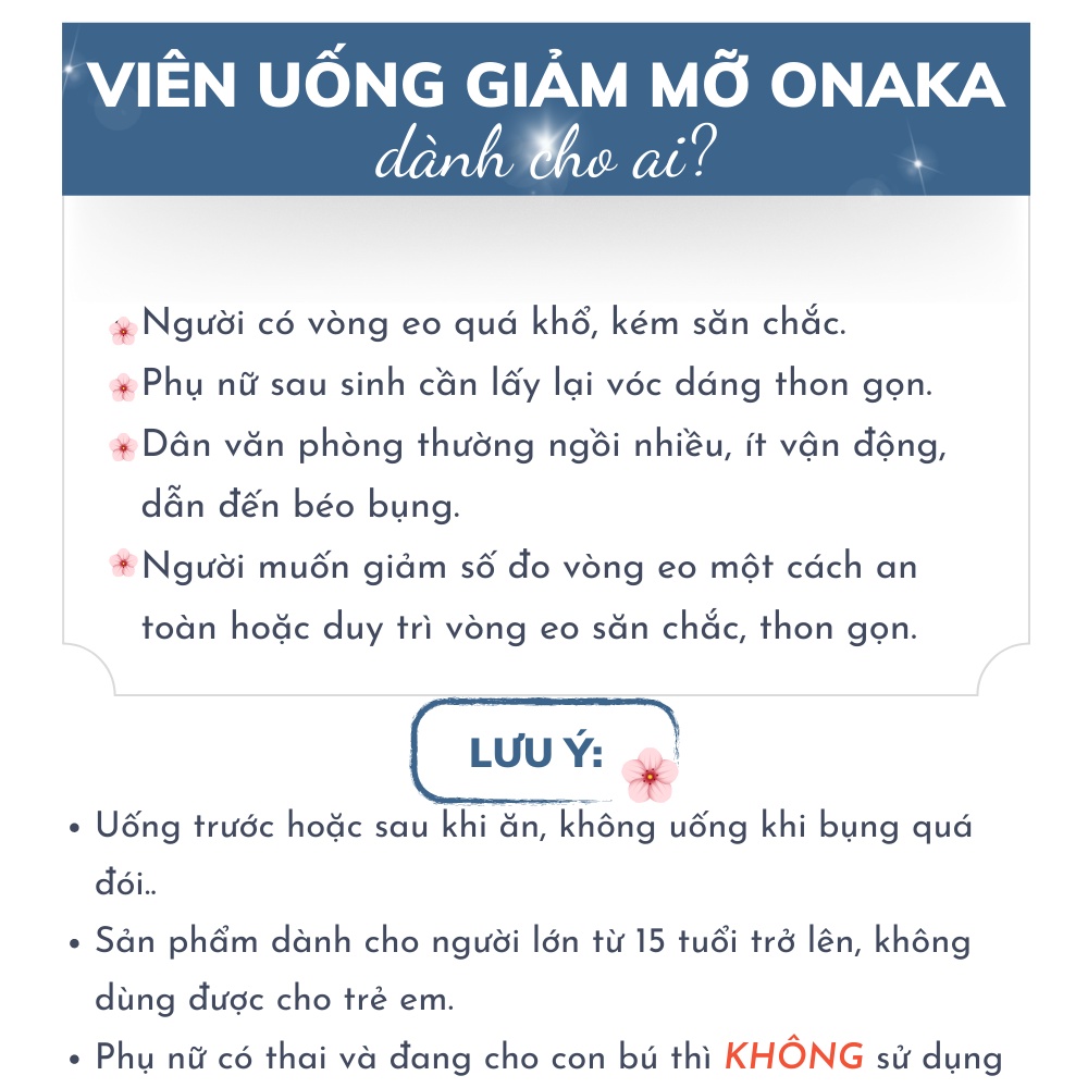 Viên uống giảm mỡ cấp tốc an toàn giảm mỡ bụng onaka Nhật bản 60 viên - Haki Japan