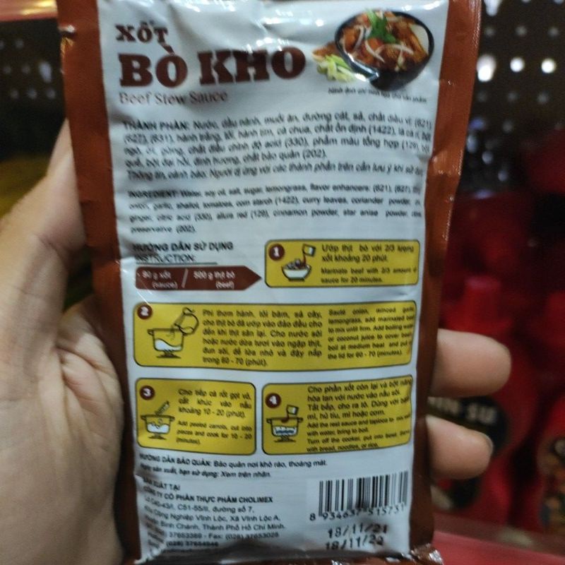 Nước sốt bò kho cholimex gói 90g