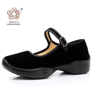 Old Beijing Cloth Shoes Women's Black Shoes Low-Cut Slip-on Leisure nv dan xie Velveteen Professional Hotel Safety Shoes