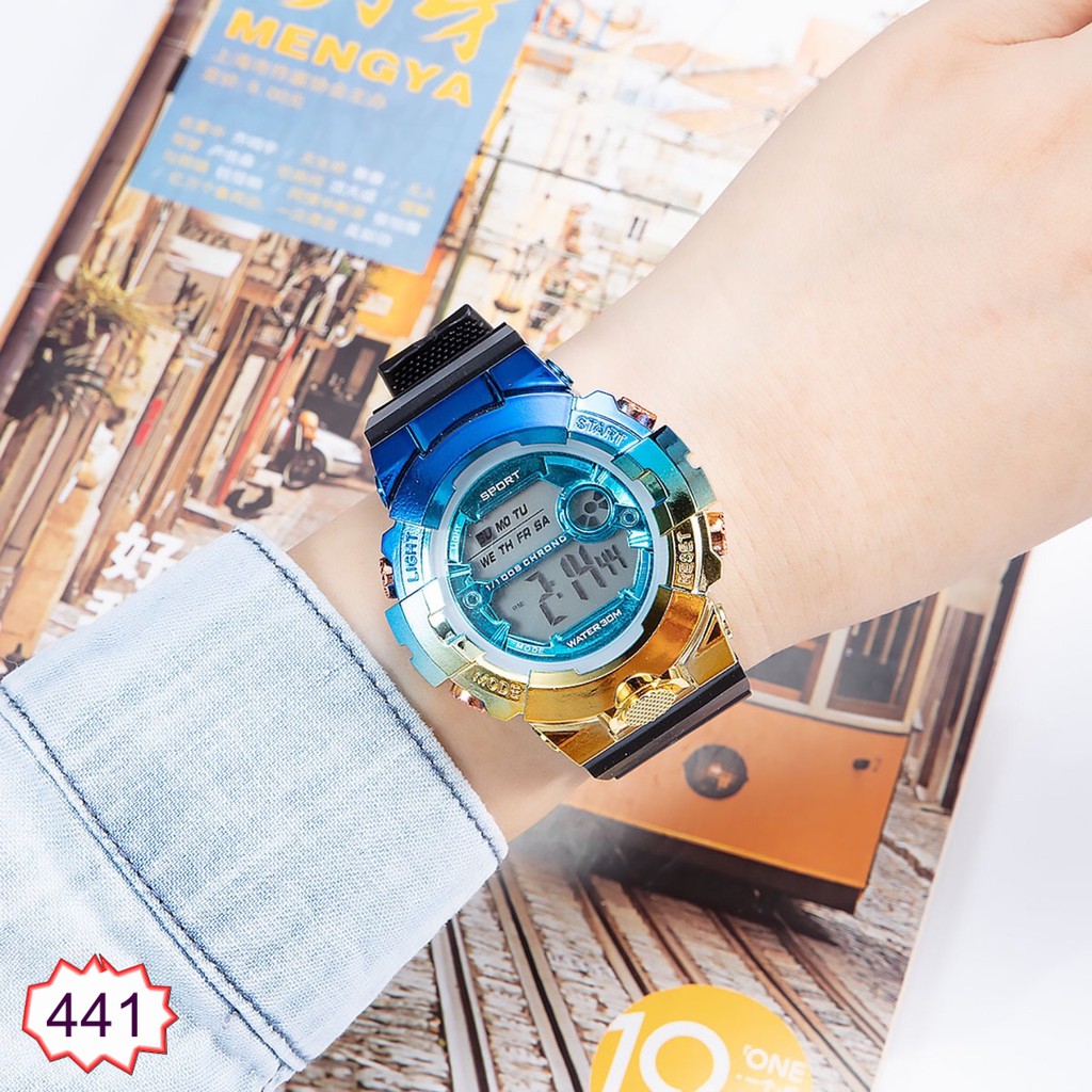 ĐỒNG HỒ NAM HAZO SPORT 441 PHA 2 MÀU ĐIỆN TỬ SIÊU ĐẸP HOT TREND | BigBuy360 - bigbuy360.vn