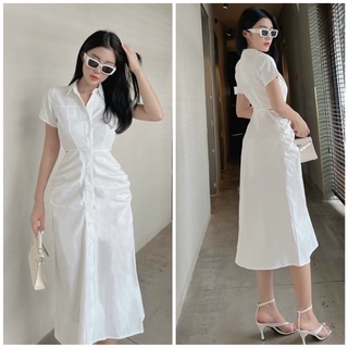 💕ĐẦM SƠMI CUT EO NHÚN THÂN XD 💕GIMI ( Kèm ảnh thật)