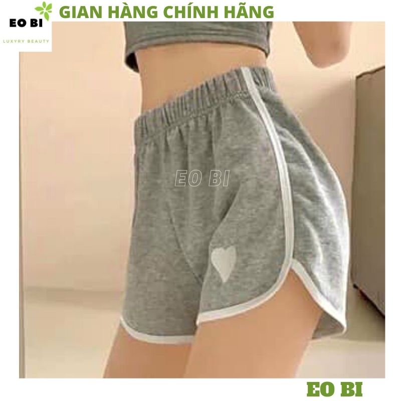 Quần short nữ thể thao in hình trái tim kiểu dáng katun hàn quốc ulzzang ,mặc đi tập thể dục gym cũng đều XINH -EOBI