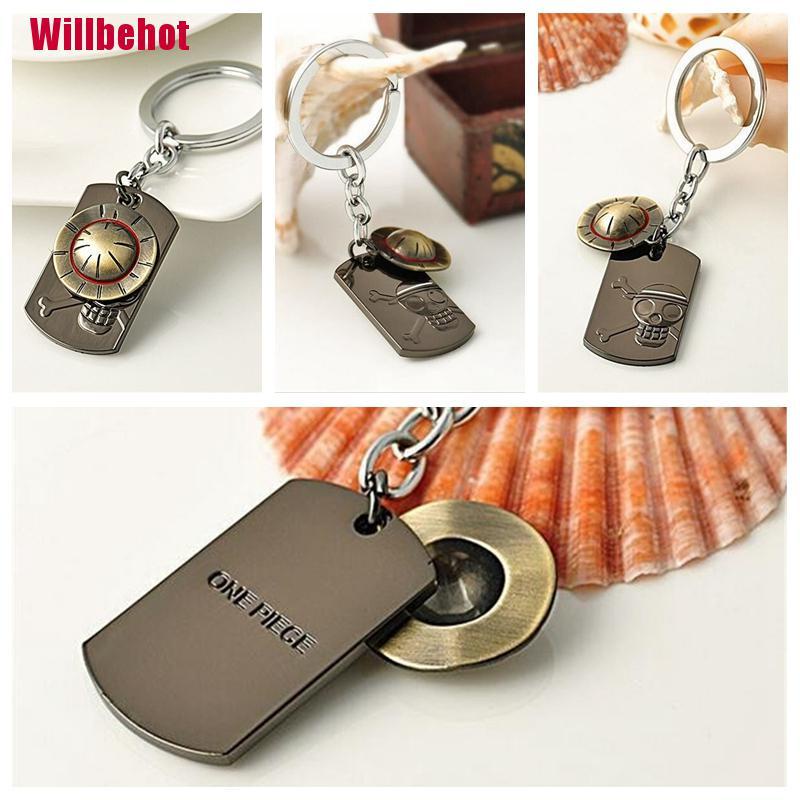 Móc Khóa Inox Hình Đầu Lâu Luffy Trong One Piece