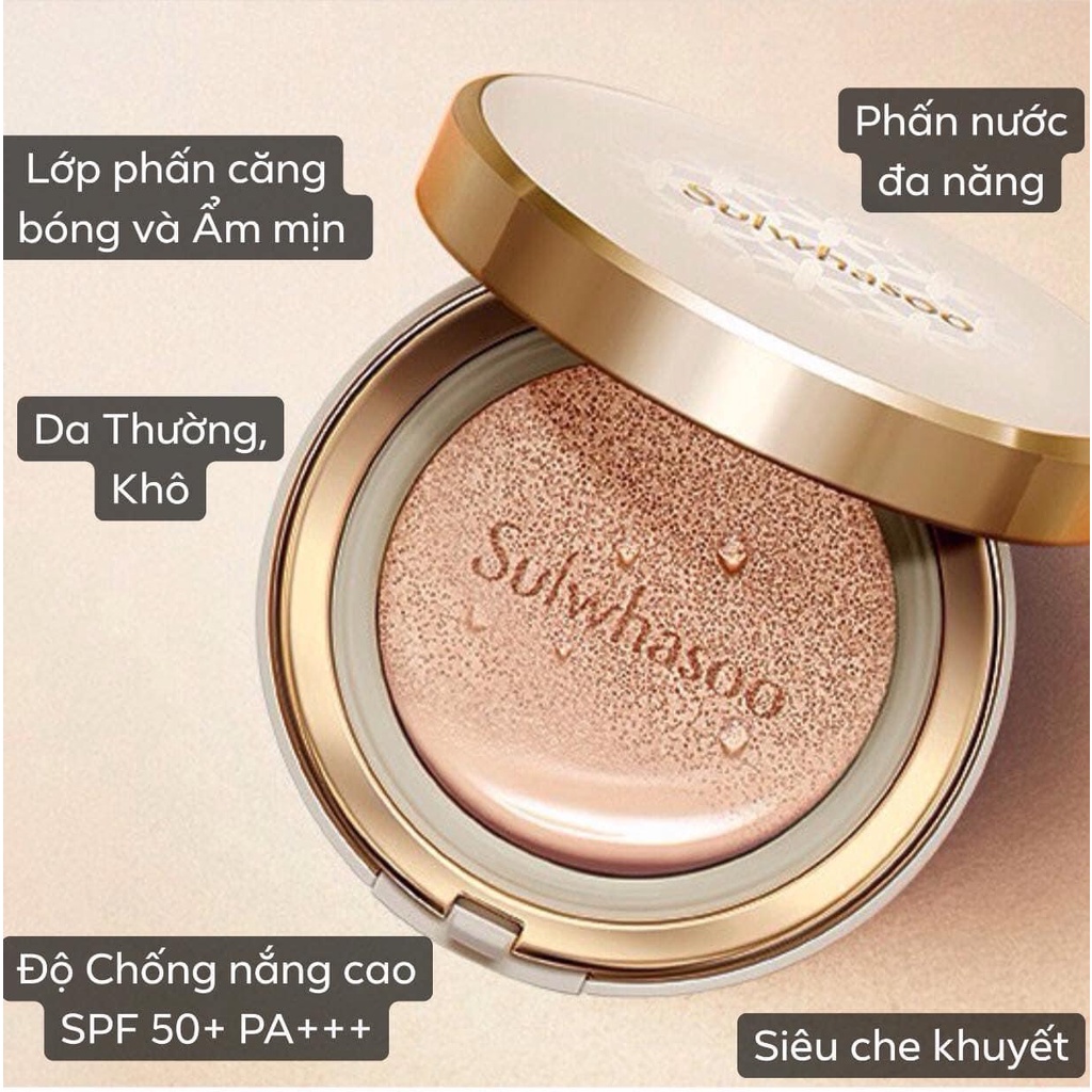 [DATE 2024] PHẤN NƯỚC SULWHASOO PERFECTING CUSHION EX, (HỘP CHÍNH TÁCH SET K KÈM LÕI PHỤ) TONE 21