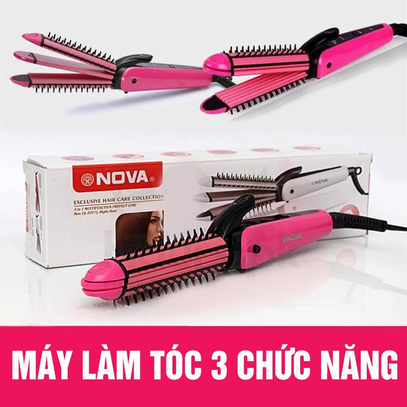 Máy làm tóc 3 in 1 đa năng Lược điện Nova