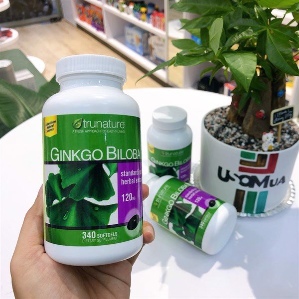 [HÀNG MỸ]Viên uống Trunature Ginkgo Biloba 120mg 300 viên 340 viên từ trái bạch quả tăng cường sức khỏe trí não