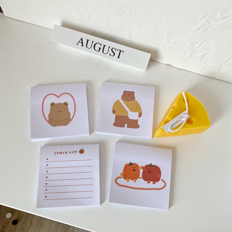 Giấy ghi chú họa tiết gấu dễ thương đáng yêu D107