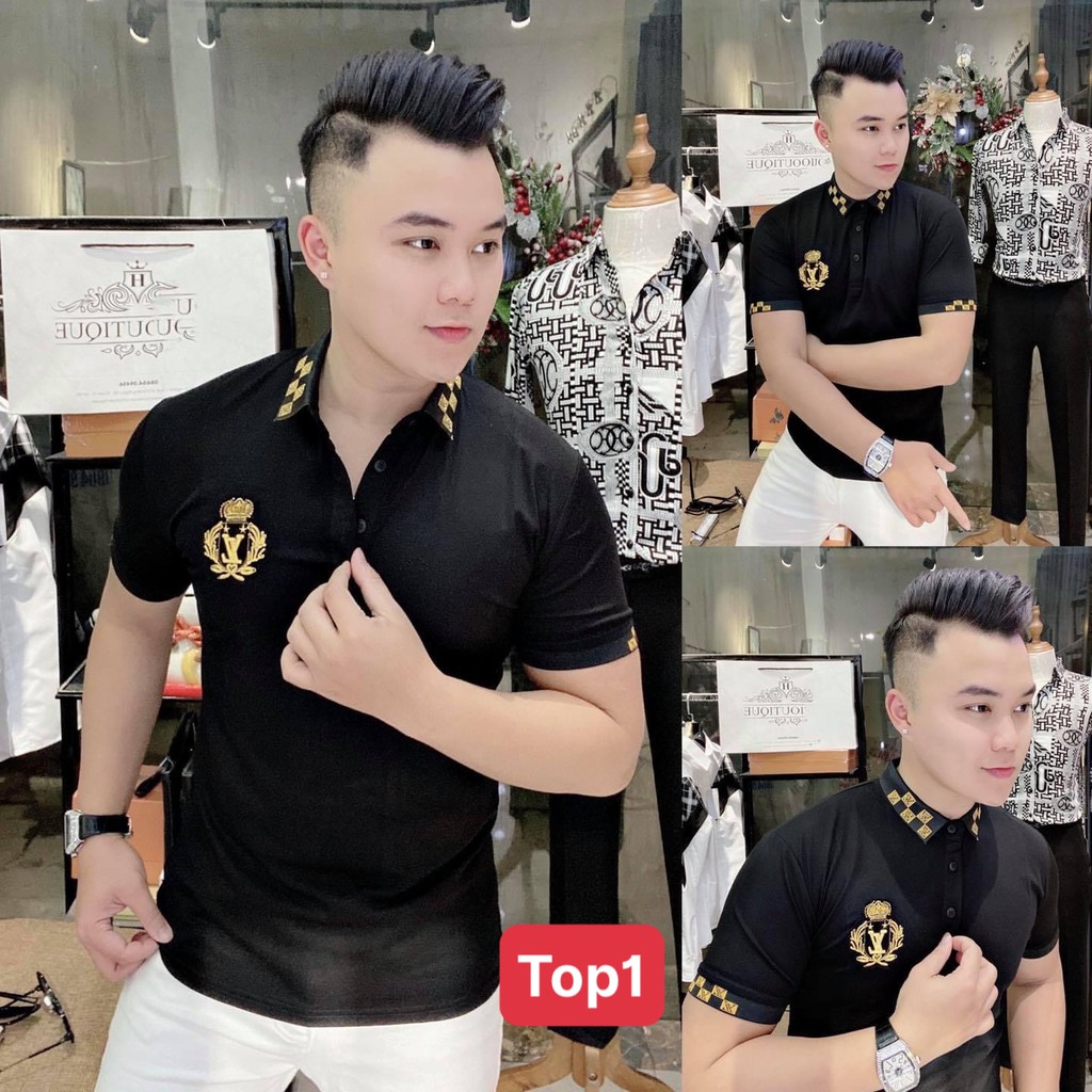 Áo thun nam polo coton cao cấp in thêu | BigBuy360 - bigbuy360.vn