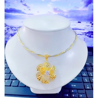 Kiềng nữ vàng pha đồng non mặt mạ vàng hoa mai bảo hành 2 năm
