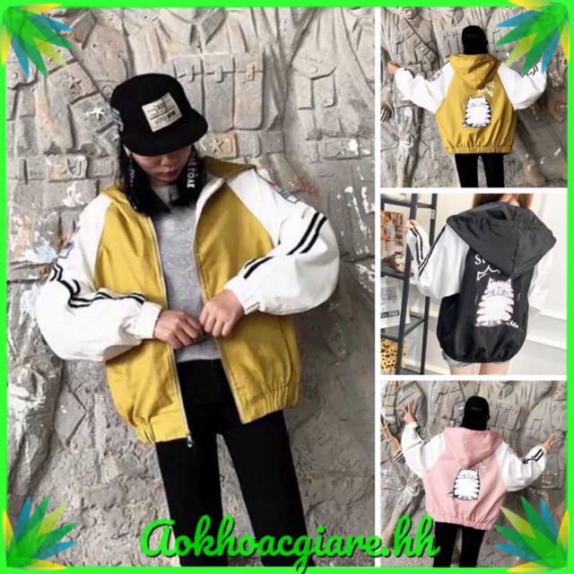 Áo khoác dù mèo sau lưng-10