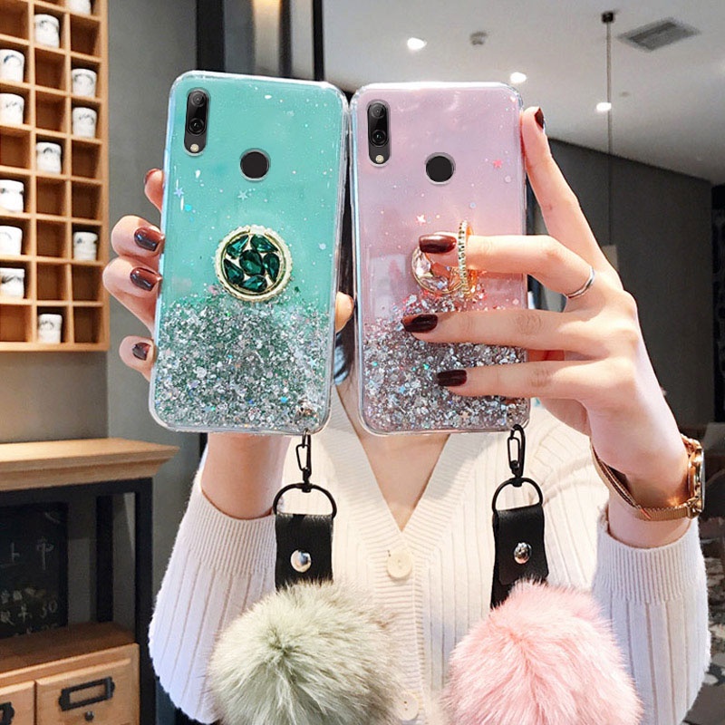 Ốp Lưng Kim Tuyến Có Dây Đeo Cổ Tay Cho Huawei Nova 3i Nova 5T Nova 7i Y9 2019 Y7Pro 2019