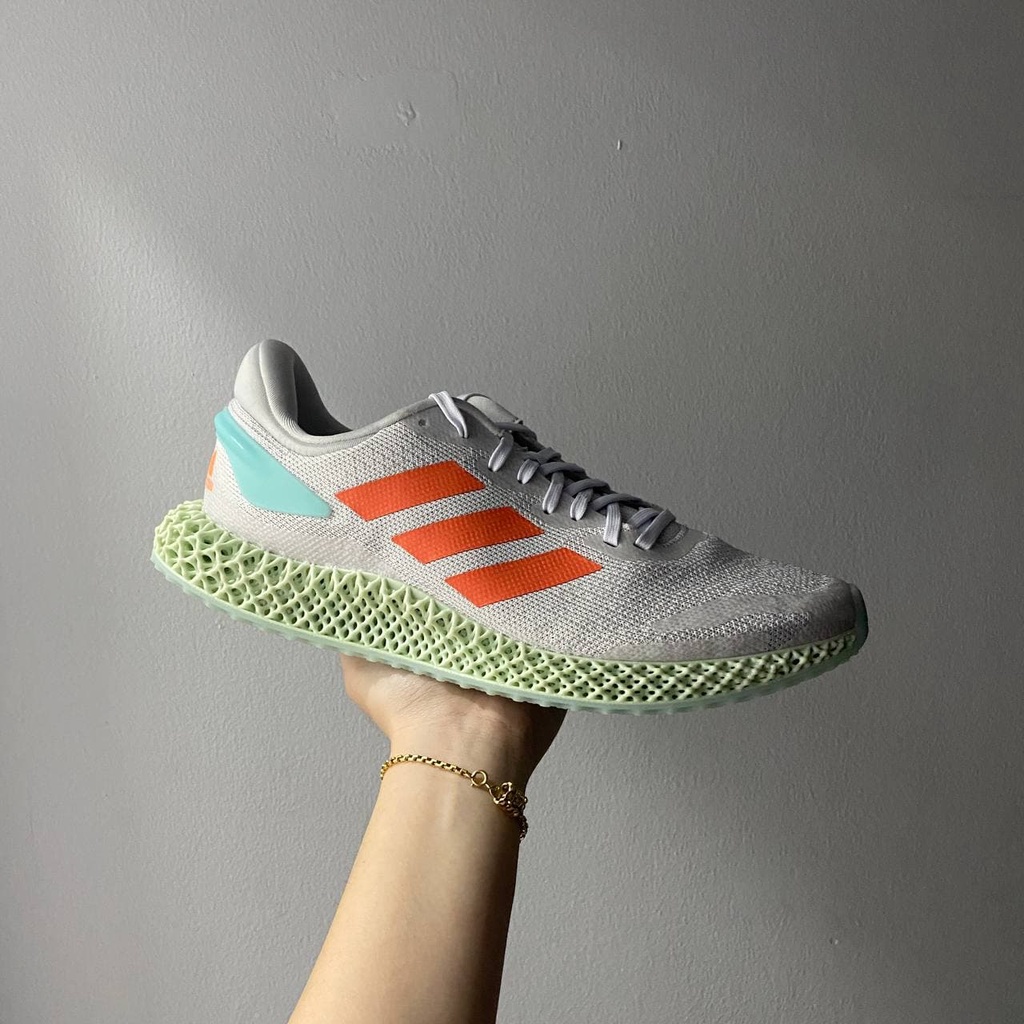 Giày Adidas 4D RUN 1.0 PARLEY Thể Thao Thời Trang Màu Xám Xanh Lá Nhạt Sọc Cam Nam Nữ Có Sẵn FW1230
