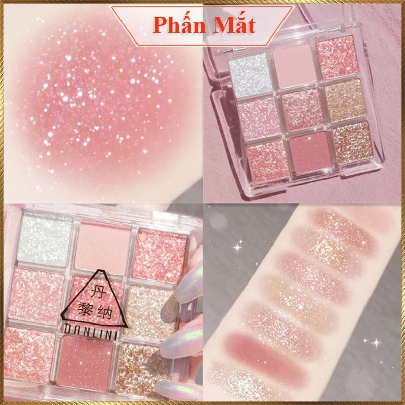 Bảng phấn mắt nhũ 9 ô vuông Danlini Baby MDB2