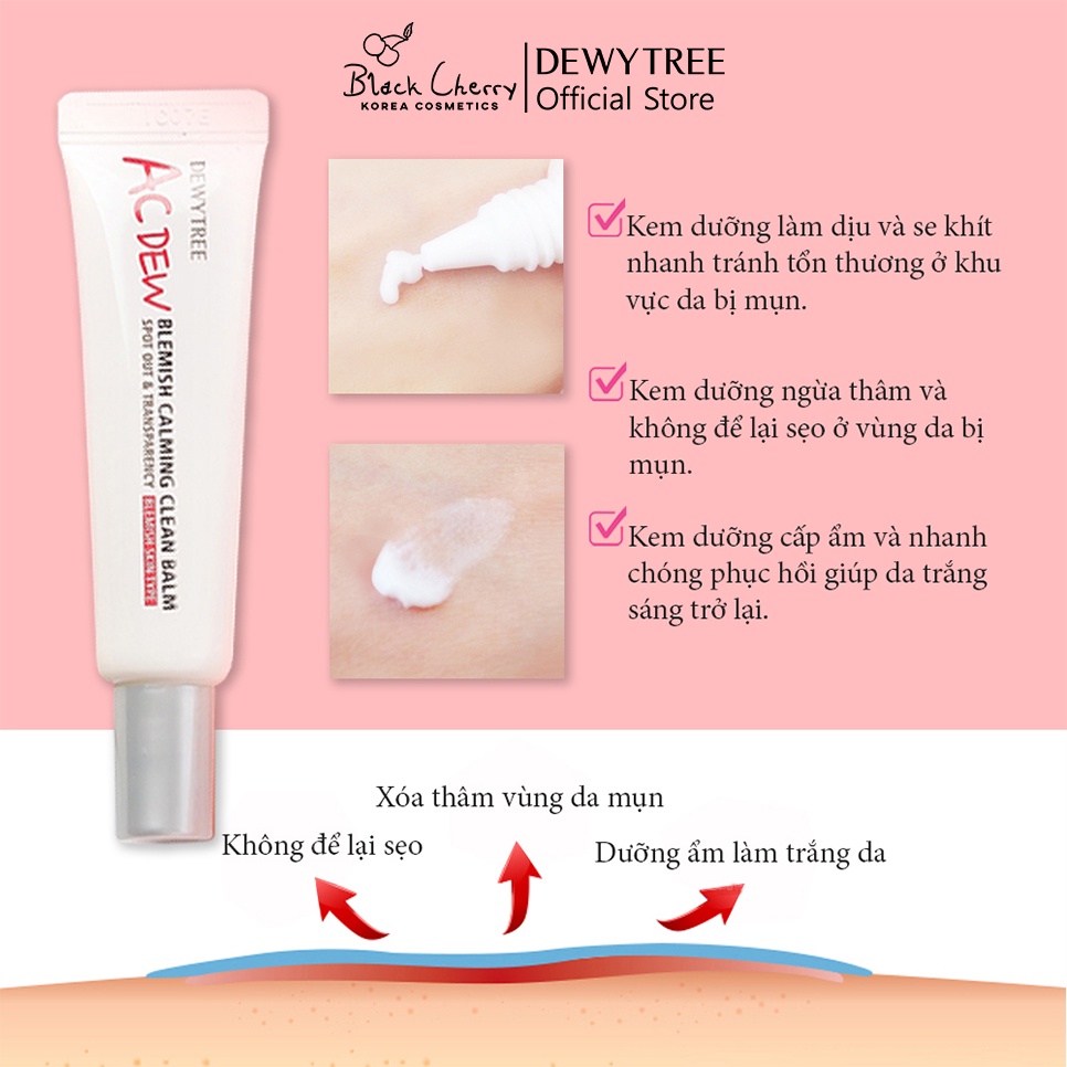 Combo 48 Miếng dán xẹp mụn và Kem chống sẹo ngừa thâm mụn 7ml DewyTree AC Dew Blemish Calming Clean Balm