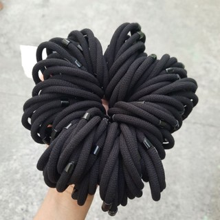 Túi 10 dây cột tóc 1 nút màu đen