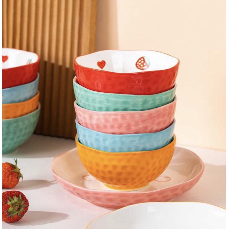 Bát Ăn Cơm Chén Dĩa Sứ Ăn Cơm Hoạ Tiết Dễ Thương Nhiều Màu Sắc 5 Mẫu Tô Canh Tiệm Đồ Lousi Decor
