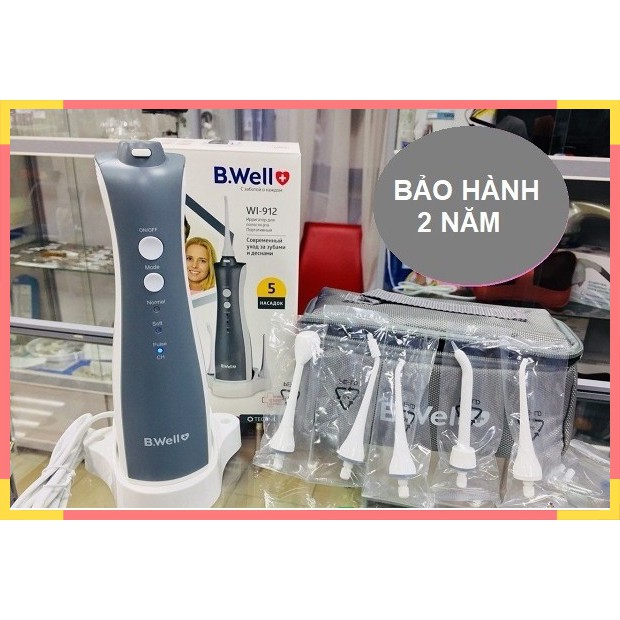 Máy Tăm Nước B-Well Nhập Khẩu Chính Hãng Thụy Sỹ, vệ sinh răng miệng sạch sẽ đặc biệt là răng niềng