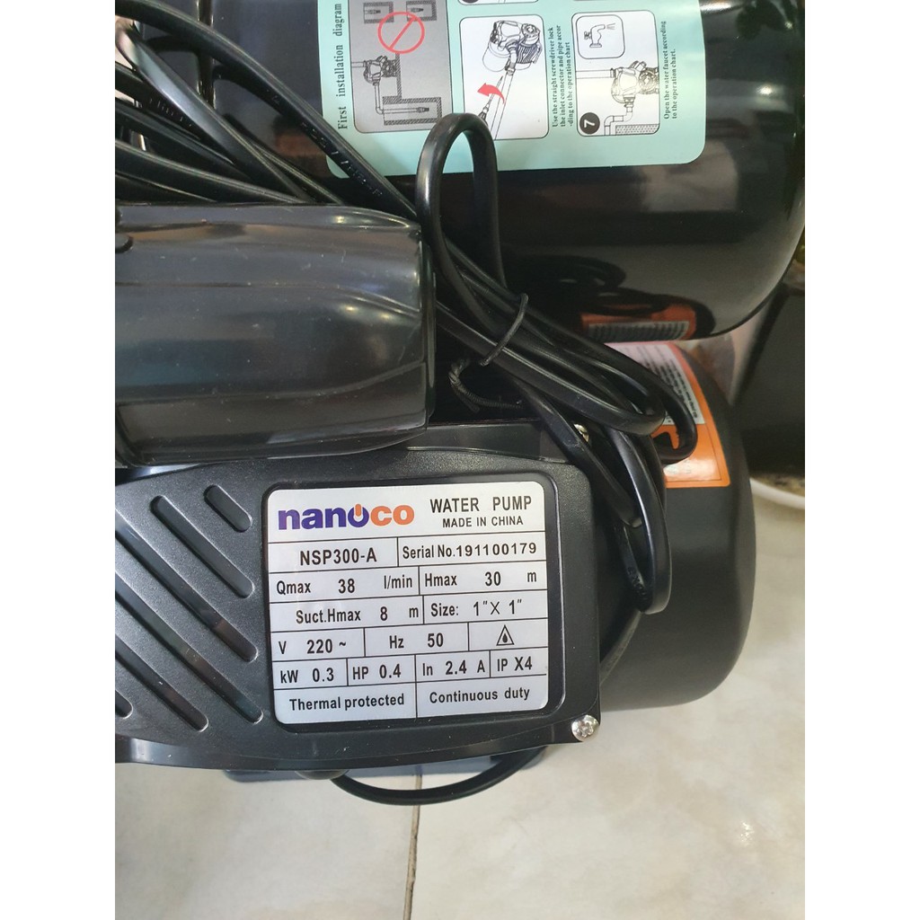 Máy Bơm Nước Nóng Tăng Áp Nanoco 300W NSP300-A