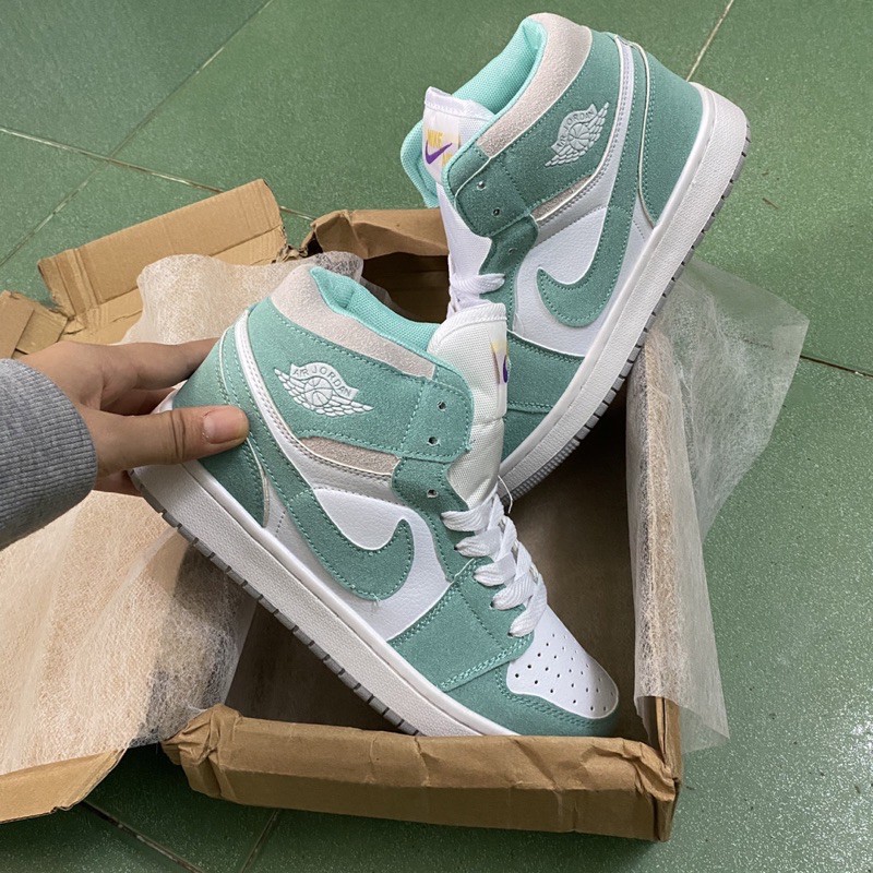 [𝗢𝗿𝗱𝗲𝗿 𝟭𝟮𝗻𝗴𝗮𝘆] GIÀY NAM NŨ JD CAO CỔ MÀU XANH PASTEL PHIÊN BẢN DA LỘN | BigBuy360 - bigbuy360.vn
