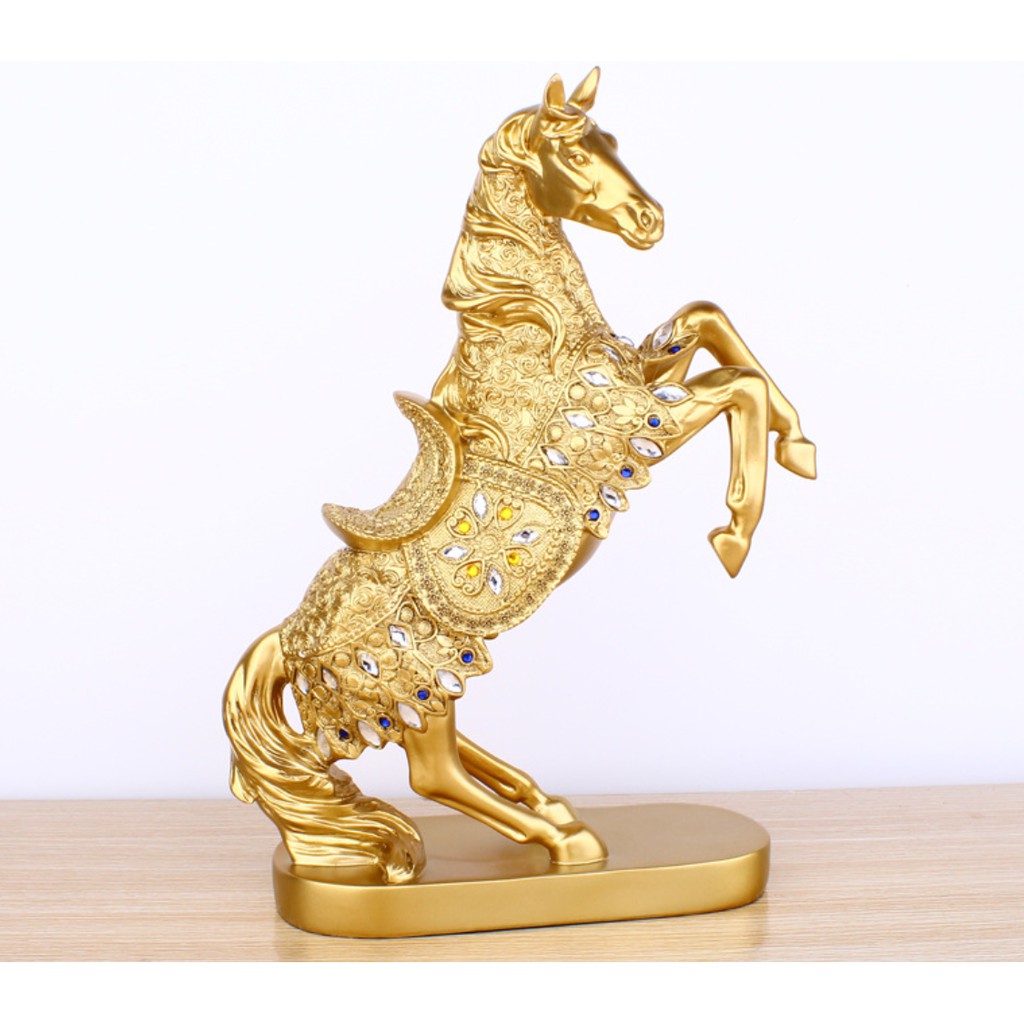 ngựa mạ vàng cao cấp. tượng ngựa trang trí. tượng phong mã. decor trang trí. decor để bàn. tượng trang trí phòng khách