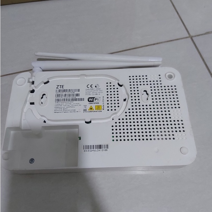 Modem cũ viettell modem ZXHN F670Y cũ  kèm nguồn 2 băng tần hỗ trợ cài đăt tên và mk wifi theo yêu cầu cắm vào là chạy