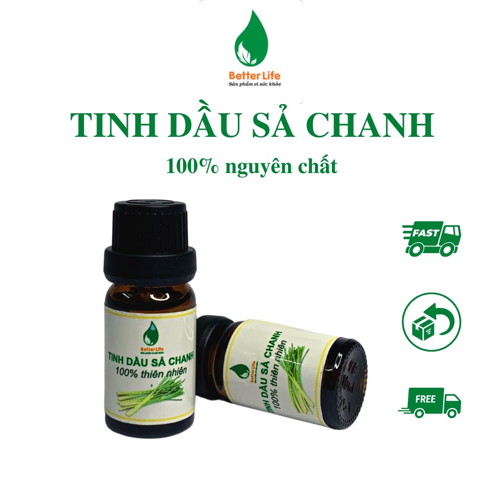 Tinh dầu sả chanh thiên nhiên nguyên chất làm thơm phòng, khử mùi toilet, xe oto Better Life