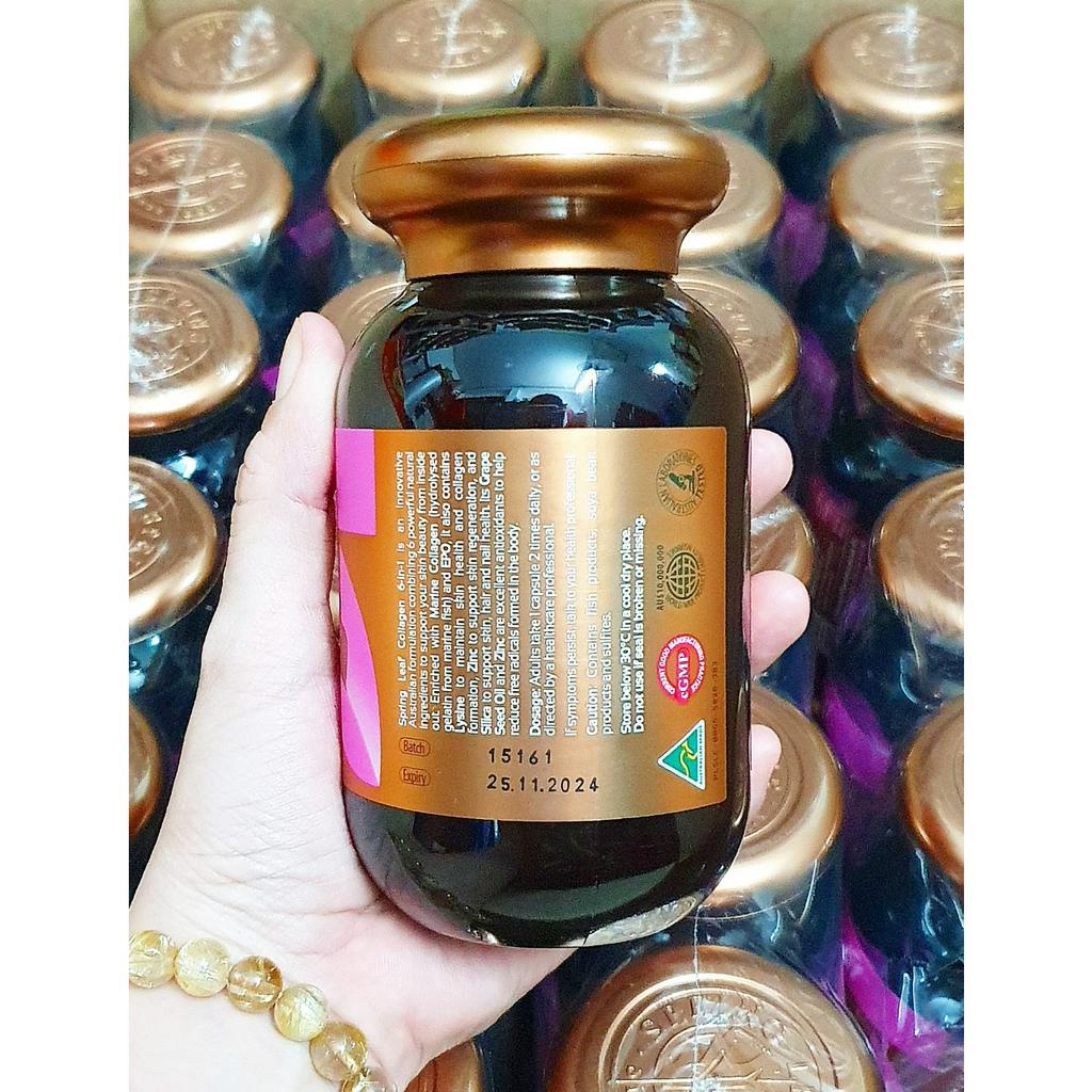Viên gels uống Collagen 6in1 Spring Leaf từ Úc chai 180 và chai 90