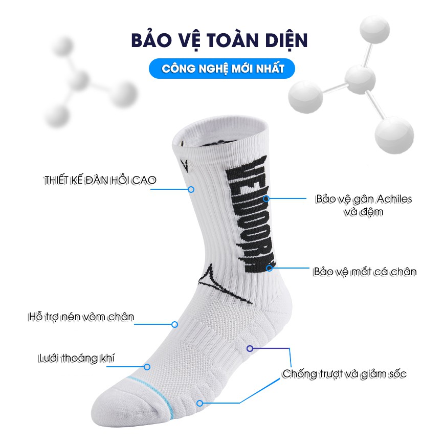 Tất Bóng Rổ Cao Cấp Veidoorn Có Đệm Chân Chuyên Dụng VT004 - AMBERVIETNAM