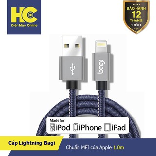 Cáp sạc lightning bọc da tiêu chuẩn mfi dành cho iphone/ipad/ipod - bh 12 tháng lỗi 1 đổi 1