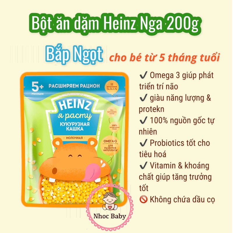 Bột ăn dặm Heinz Nga cho bé 4/6m+  hsd 2024
