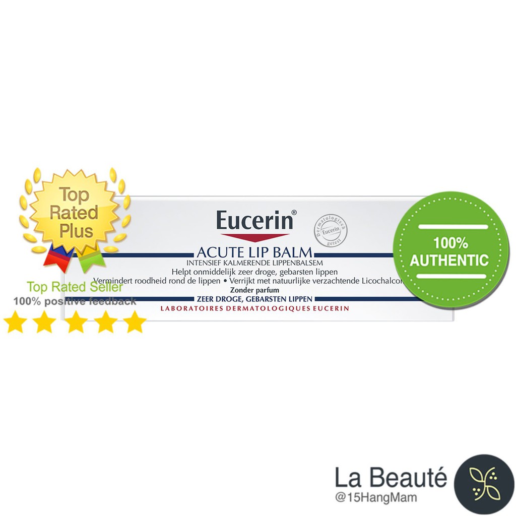 Eucerin Acute Lip Balm - Son Dưỡng Khôi Phục Đôi Môi Khô Nẻ 10ml