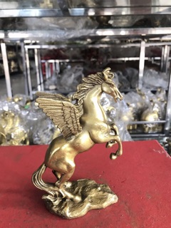 Tượng Ngựa Cánh cao 25cm 16cm bằng đồng trang trí vật phẩm phong thuỷ trưng bày quà tặng