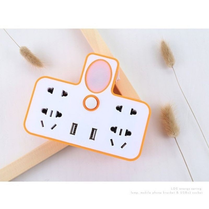 Ổ Cắm Điện Đa Năng Kèm Đèn Ngủ Và 2 Cổng Cắm Usb