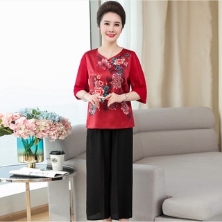 Bộ quần áo trung niên dành cho mẹ - Hoa đào