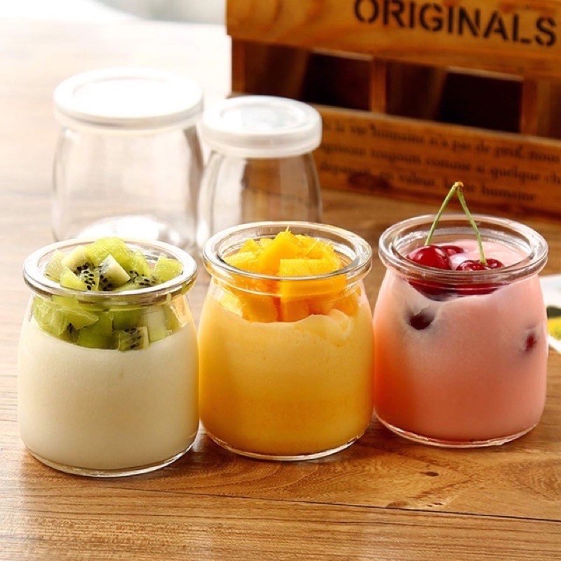 Hộp 12 Hủ Thuỷ Tinh Làm Sữa Chua Pudding 100ml