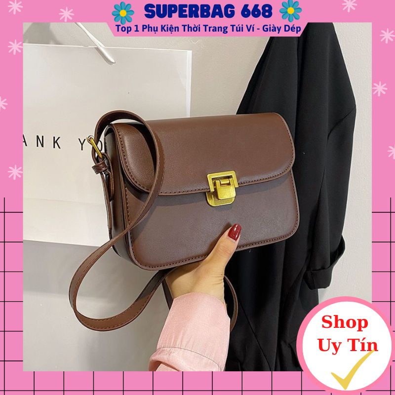 Túi Xách Nữ Đeo Chéo Khóa Khập Da Mềm Thời Trang Superbag668 260
