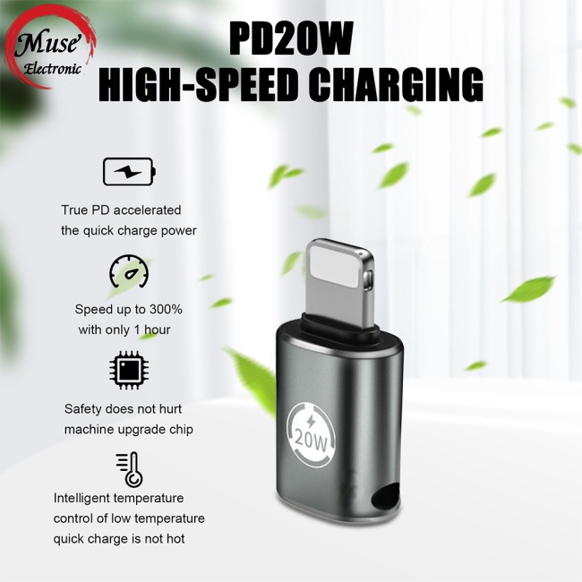 Đầu Chuyển Đổi Sạc Nhanh Pd 20w Type-c Sang Cổng Usb Cho Điện Thoại
