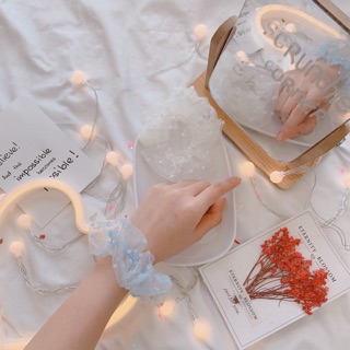 SCRUNCHIES CỘT TÓC VẢI KẸO BÔNG 🍑