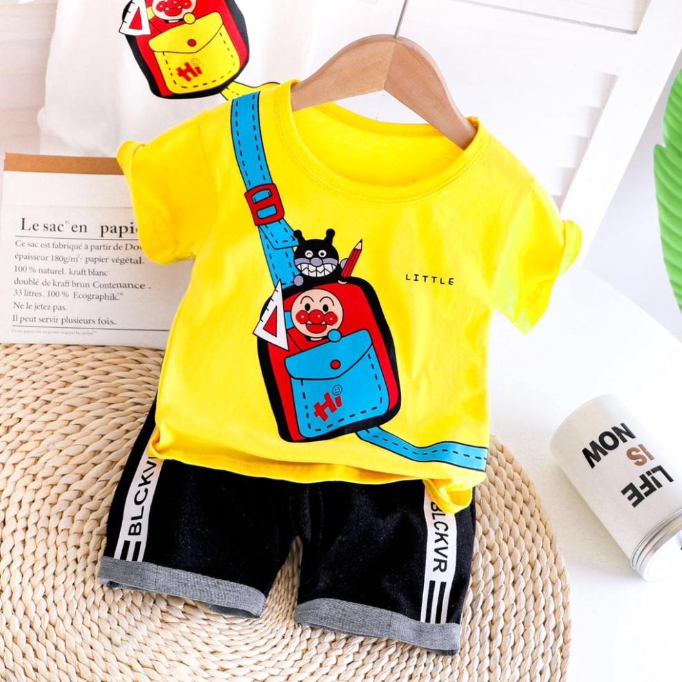 Bộ hè cho bé trai. Bộ cộc tay mùa hè 8-18kg .Mẫu balo đeo chéo cho bé