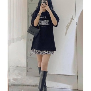 Set chân váy beo + áo pull